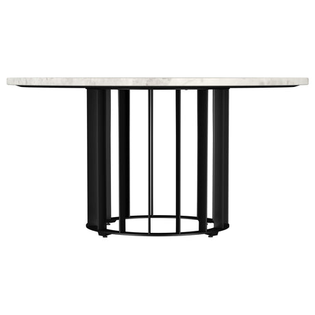 Haven Black 2-piece Round Marble Coffee and End Table Set - Ornate Home