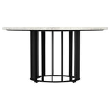 Haven Black Round Genuine White Marble Top Coffee Table - Ornate Home
