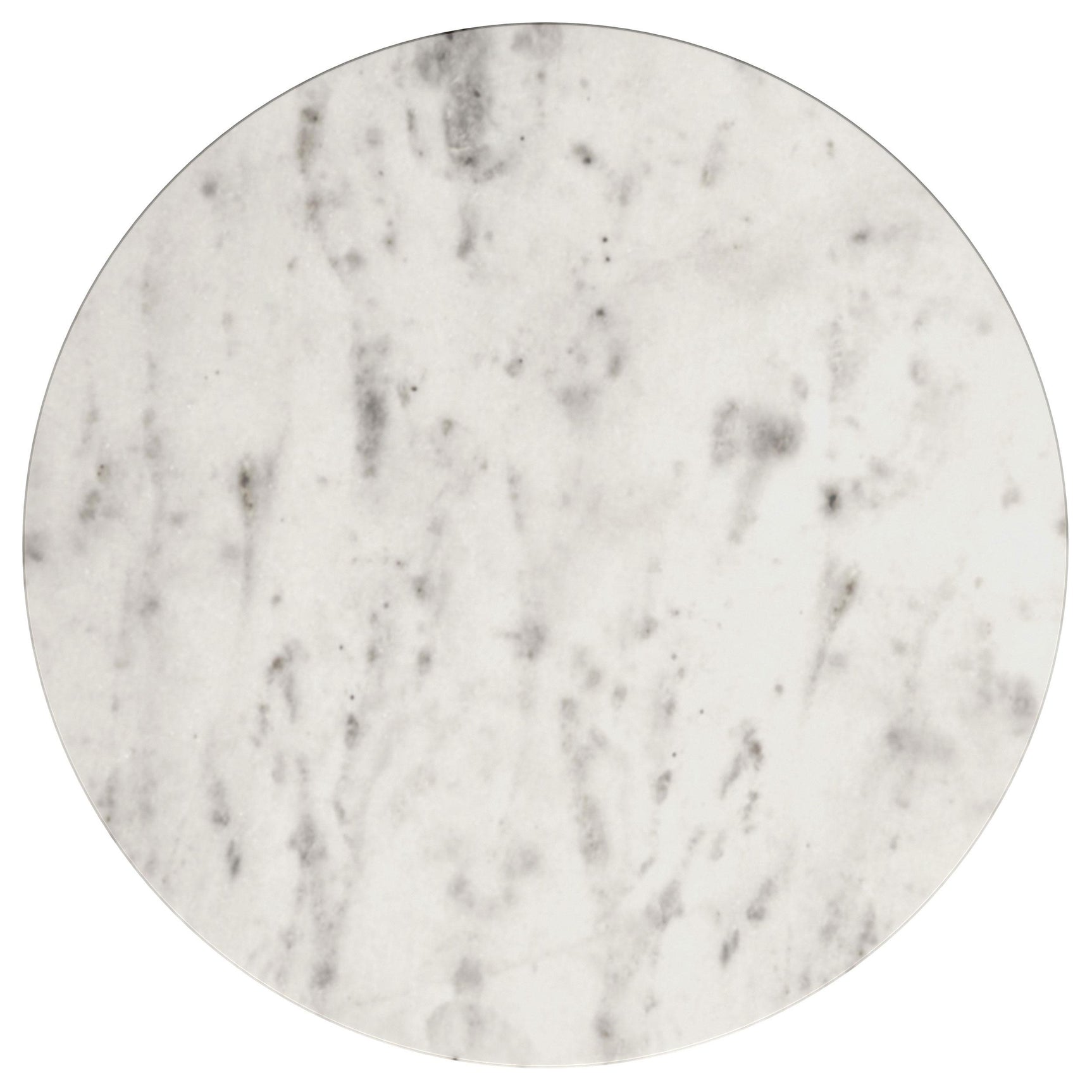 Haven Black Round Genuine White Marble Top End Side Table - Ornate Home