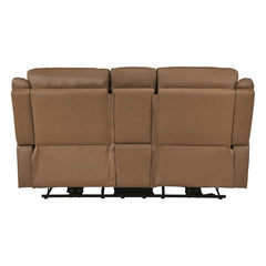 Haven Brown Power Double Reclining Loveseat With Center Console Hidden Arms Cup Holders Charging Ports And Wireless Charger - Ornate Home