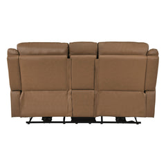 Haven Brown Power Double Reclining Loveseat With Center Console Hidden Arms Cup Holders Charging Ports And Wireless Charger - Ornate Home