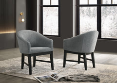 Haven Gray 26"W Fabric Barrel Dining Chair (Set of 2) - Ornate Home
