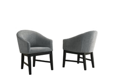Haven Gray 26"W Fabric Barrel Dining Chair (Set of 2) - Ornate Home
