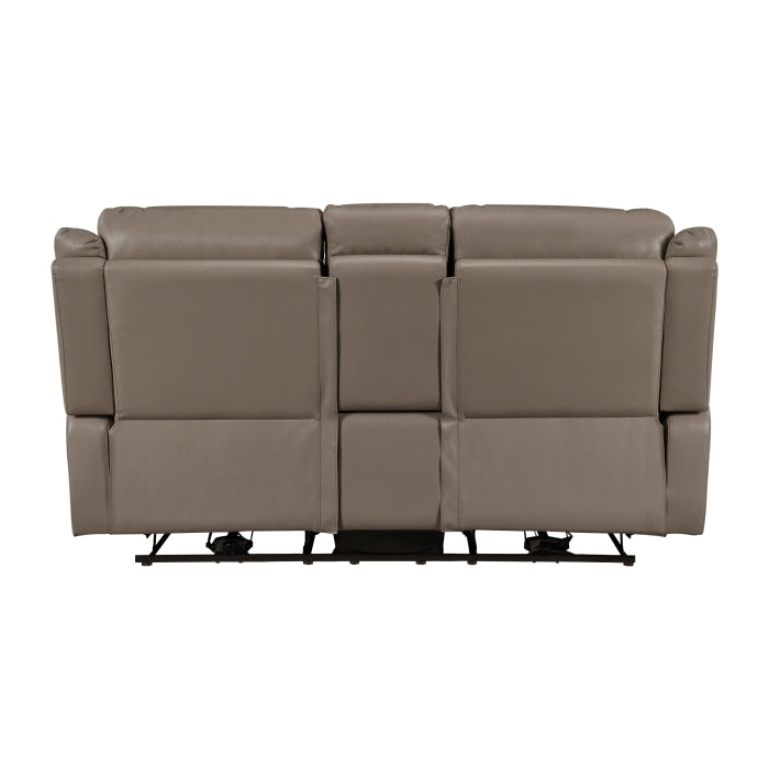 Haven Gray Power Double Reclining Loveseat With Center Console Hidden Arms Cup Holders Charging Ports And Wireless Charger - Ornate Home