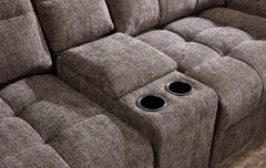 Haven Gunmetal 7-Piece Sleeper Sectional with Sliding Seats and Storage - Ornate Home