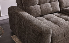 Haven Gunmetal 7-Piece Sleeper Sectional with Sliding Seats and Storage - Ornate Home