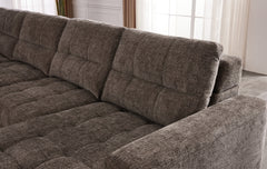 Haven Gunmetal 7-Piece Sleeper Sectional with Sliding Seats and Storage - Ornate Home