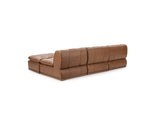 Haven Leather Toffee Brown 4 Piece Modular Sofa w/ Ottoman - Ornate Home