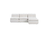 Haven Leather White 4 Piece Modular Sofa w/ Ottoman - Ornate Home