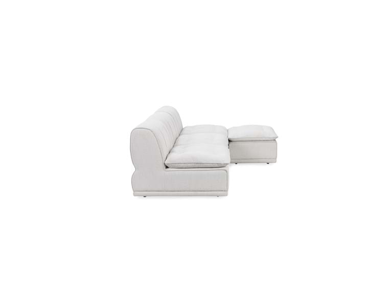 Haven Leather White 4 Piece Modular Sofa w/ Ottoman - Ornate Home