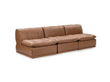 Haven Toffee Brown Leather 3 Piece Modular Sofa - Ornate Home