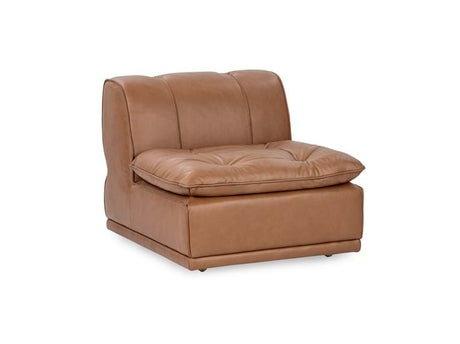 Haven Toffee Brown Leather Armless Chair - Ornate Home