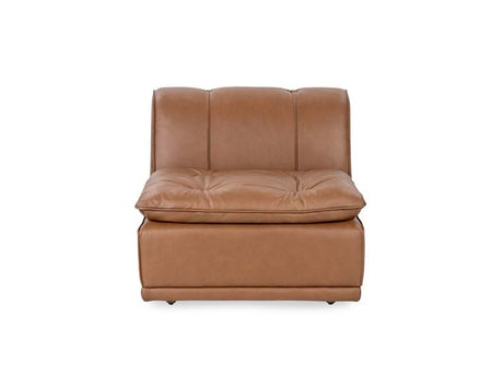 Haven Toffee Brown Leather Armless Chair - Ornate Home