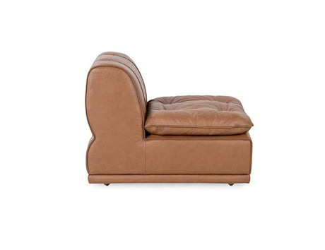 Haven Toffee Brown Leather Armless Chair - Ornate Home