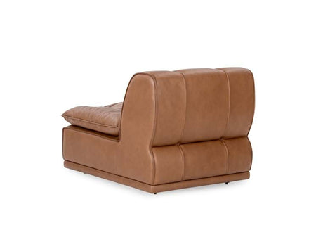 Haven Toffee Brown Leather Armless Chair - Ornate Home