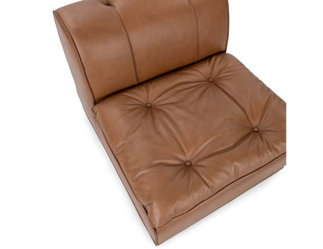 Haven Toffee Brown Leather Armless Chair - Ornate Home