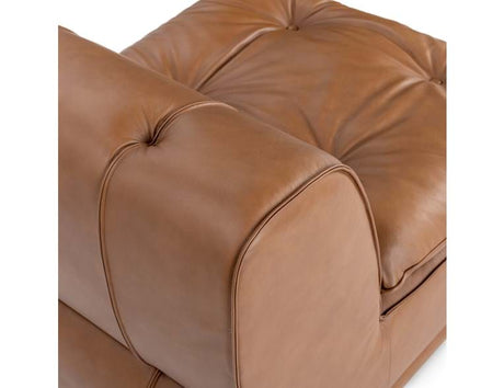 Haven Toffee Brown Leather Armless Chair - Ornate Home