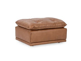 Haven Toffee Brown Leather Ottoman - Ornate Home