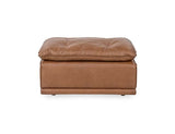 Haven Toffee Brown Leather Ottoman - Ornate Home