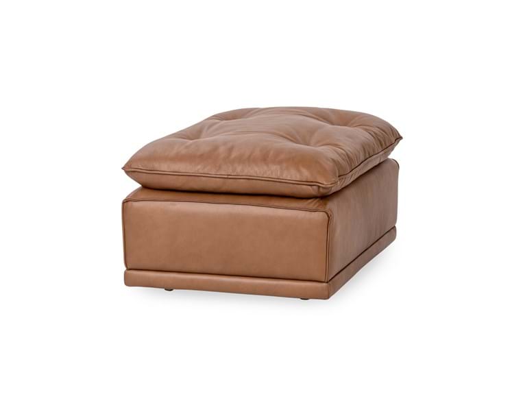 Haven Toffee Brown Leather Ottoman - Ornate Home