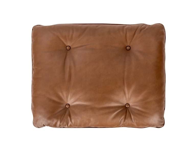 Haven Toffee Brown Leather Ottoman - Ornate Home