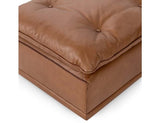 Haven Toffee Brown Leather Ottoman - Ornate Home