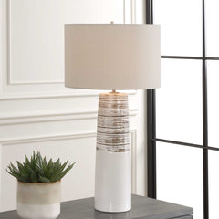 Haven White Glaze Table Lamp - Ornate Home