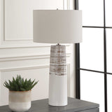 Haven White Glaze Table Lamp - Ornate Home