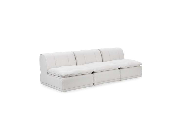 Haven White Leather 3 Piece Modular Sofa - Ornate Home