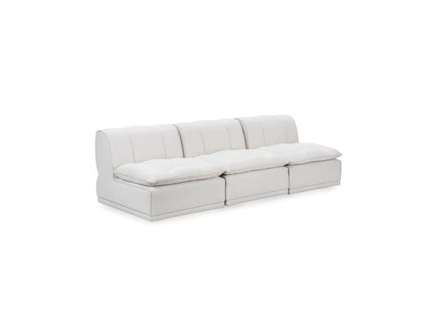 Haven White Leather 3 Piece Modular Sofa - Ornate Home