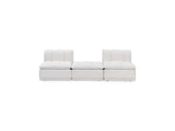 Haven White Leather 3 Piece Modular Sofa w/ Ottoman - Ornate Home