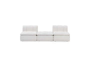 Haven White Leather 3 Piece Modular Sofa w/ Ottoman - Ornate Home