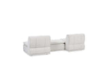 Haven White Leather 3 Piece Modular Sofa w/ Ottoman - Ornate Home