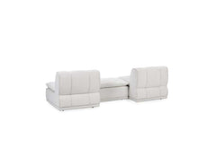 Haven White Leather 3 Piece Modular Sofa w/ Ottoman - Ornate Home