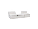 Haven White Leather 3 Piece Modular Sofa w/ Ottoman - Ornate Home