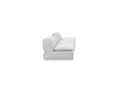 Haven White Leather 3 Piece Modular Sofa w/ Ottoman - Ornate Home