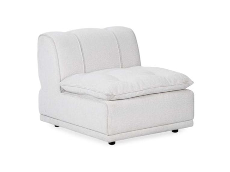Haven White Upholstered Armless Chair - Ornate Home
