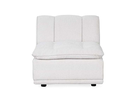 Haven White Upholstered Armless Chair - Ornate Home