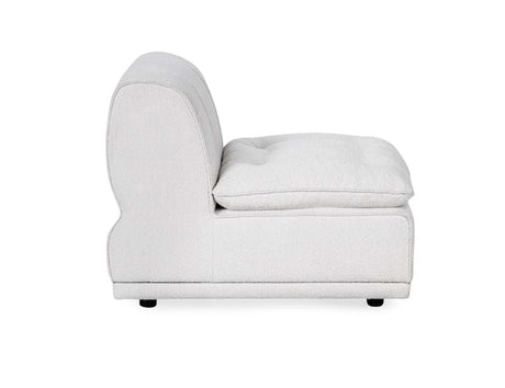Haven White Upholstered Armless Chair - Ornate Home