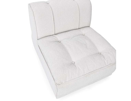 Haven White Upholstered Armless Chair - Ornate Home