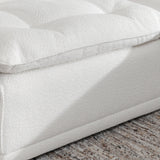 Haven White Upholstered Ottoman - Ornate Home