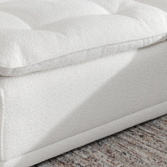 Haven White Upholstered Ottoman - Ornate Home