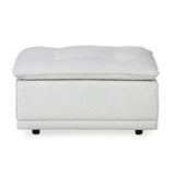 Haven White Upholstered Ottoman - Ornate Home