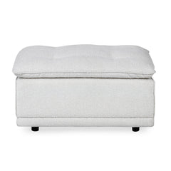 Haven White Upholstered Ottoman - Ornate Home