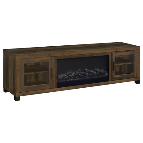 Havering Dark Pine 71-inch TV Stand Fireplace Media Console - Ornate Home