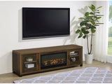 Havering Dark Pine 71-inch TV Stand Fireplace Media Console - Ornate Home
