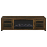 Havering Dark Pine 71-inch TV Stand Fireplace Media Console - Ornate Home