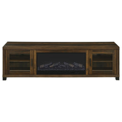 Havering Dark Pine 71-inch TV Stand Fireplace Media Console - Ornate Home
