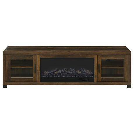 Havering Dark Pine 71-inch TV Stand Fireplace Media Console - Ornate Home