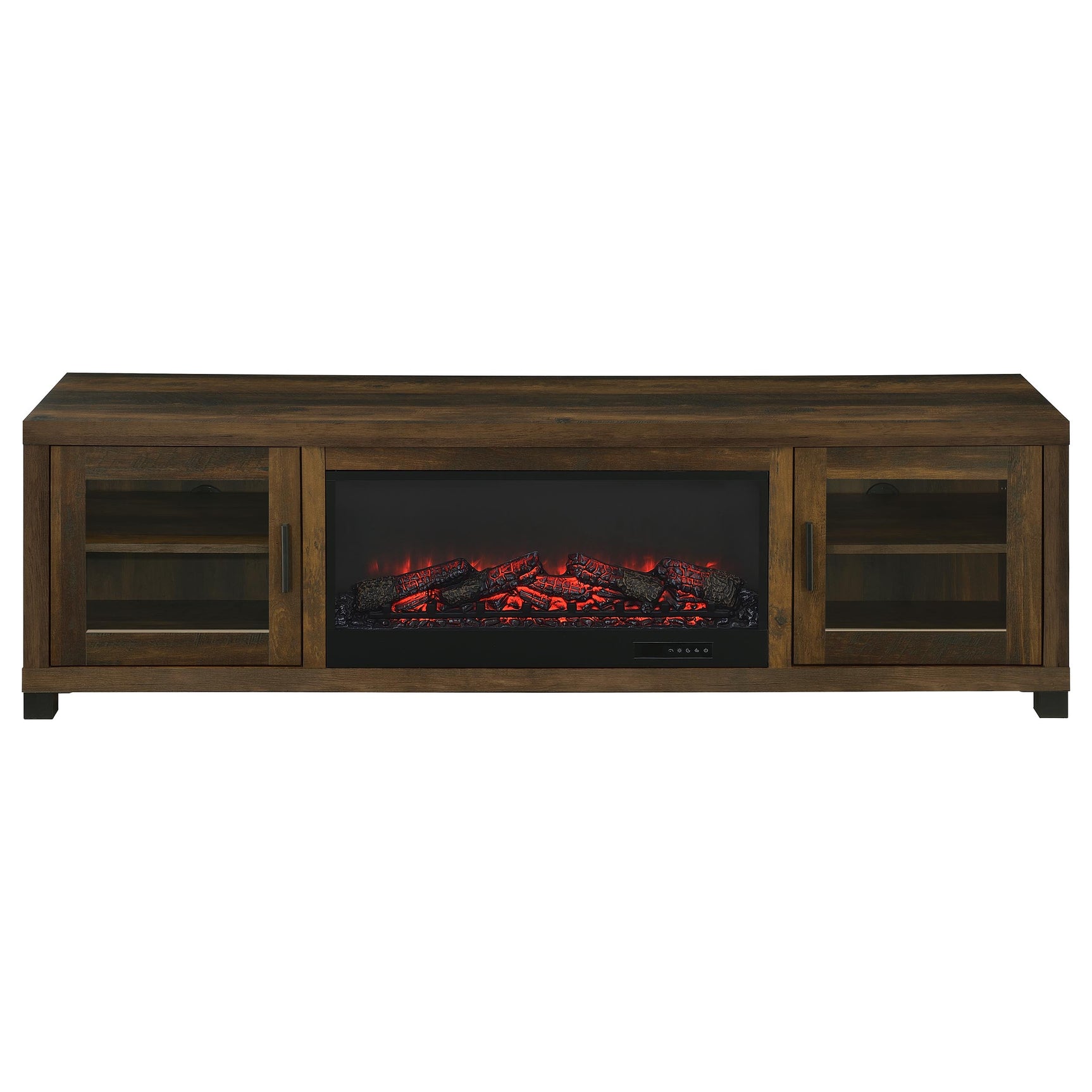 Havering Dark Pine 71-inch TV Stand Fireplace Media Console - Ornate Home